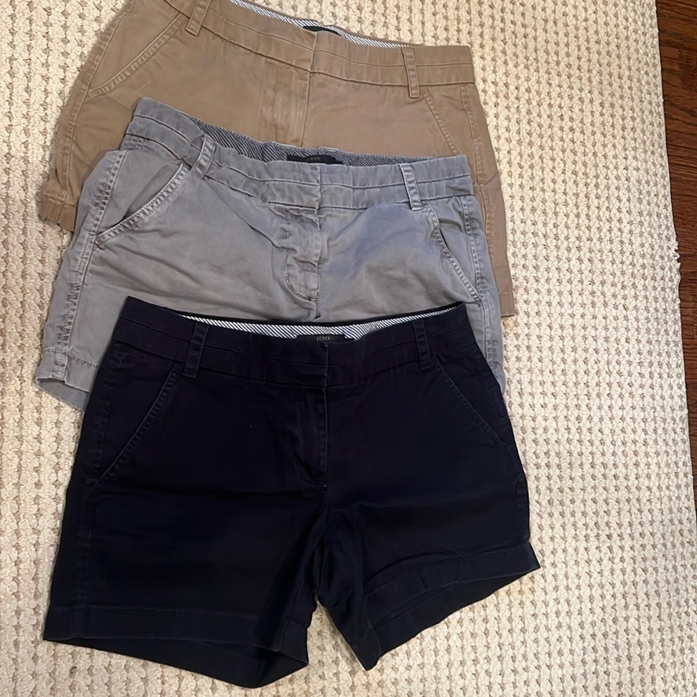 3 J. Crew Chino Shorts
